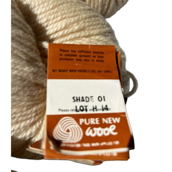 4 Hanks Vtg Sunbeam Aran Scoured Irish Wool Sweater Yarn 🧶 #1 Bainin Natural - Picture 6 of 16